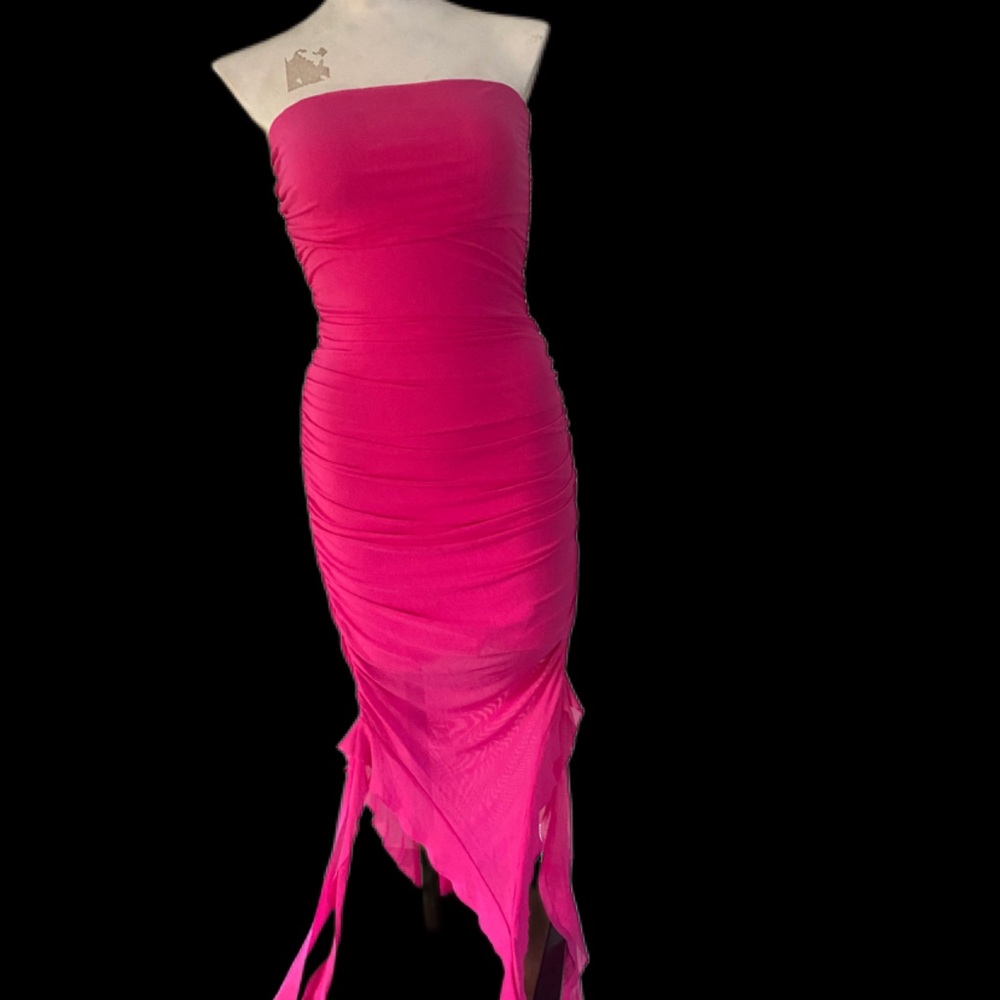 Elegant Pink Strapless Dress